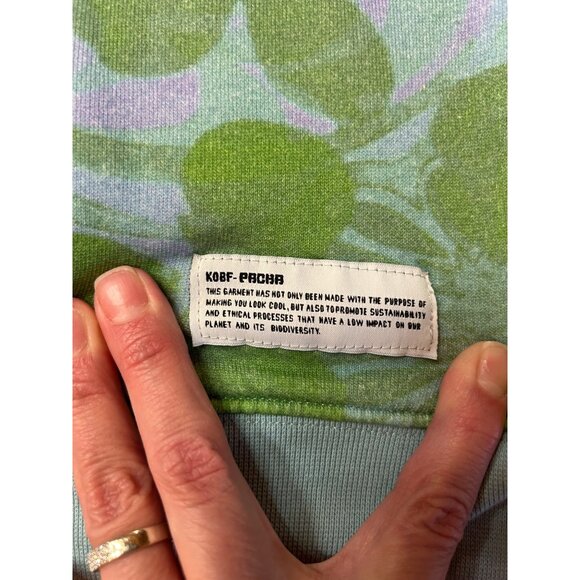 EIVISSA KOBF-PACHA Womens Green & Purple Cloverleaf Hoodie Sweatshirt Size Small - Picture 8 of 9